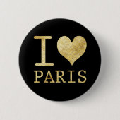 IK HOU VAN PARIS FAUX GLITTER BUTTON (Voorkant)