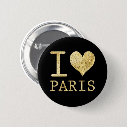IK HOU VAN PARIS FAUX GLITTER BUTTON (Voorkant /achterkant)