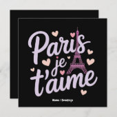 Ik hou van Paris Je t'aime Eiffel Tower Frankrijk  Kaart (Voorkant / Achterkant)