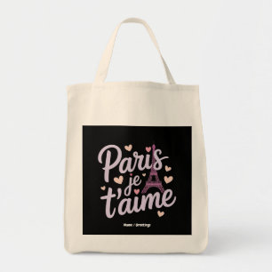 Ik hou van Paris Je t'aime Eiffel Tower Frankrijk Tote Bag