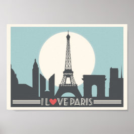 Ik hou van Paris Vintage poster
