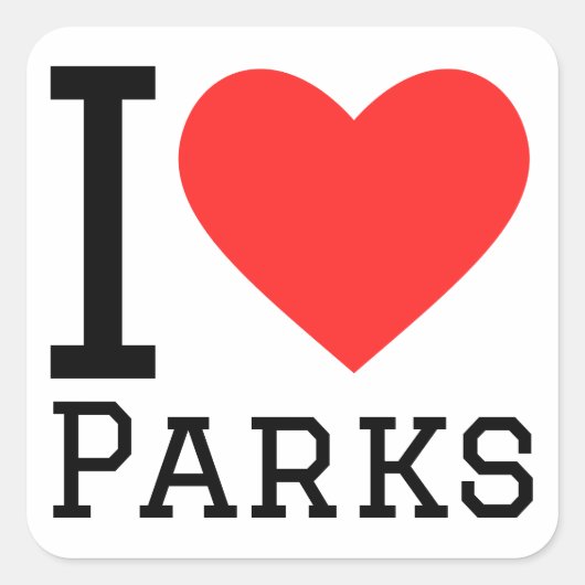 Ik hou van parken vierkante sticker (Voorkant)