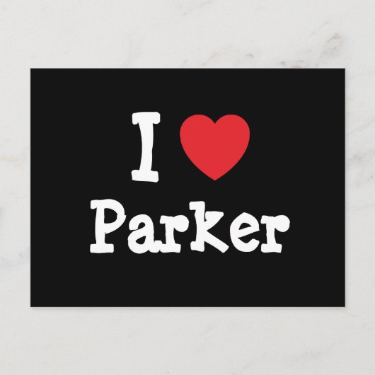 Ik hou van Parker-hartaangepaste gepersonaliseerde Briefkaart (Voorkant)