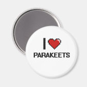 Ik hou van Parkieten Digital Design Magneet (Voorkant / Achterkant)