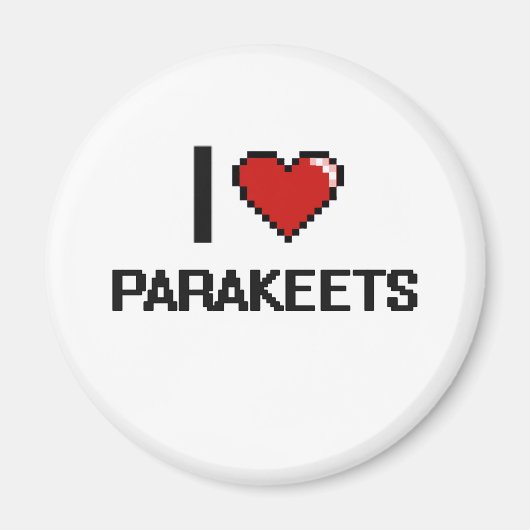 Ik hou van Parkieten Digital Design Magneet (Voorkant)