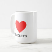 Ik hou van parkieten koffiemok (Voorkant links)