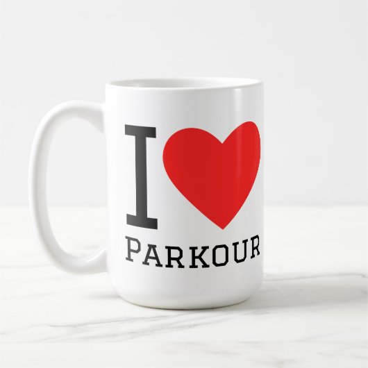 Ik hou van parkour koffiemok (Links)