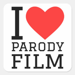 Ik hou van parodiefilms vierkante sticker