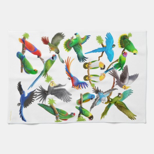 Ik hou van Parrots Kitchen Towel Theedoek (Horizontaal)