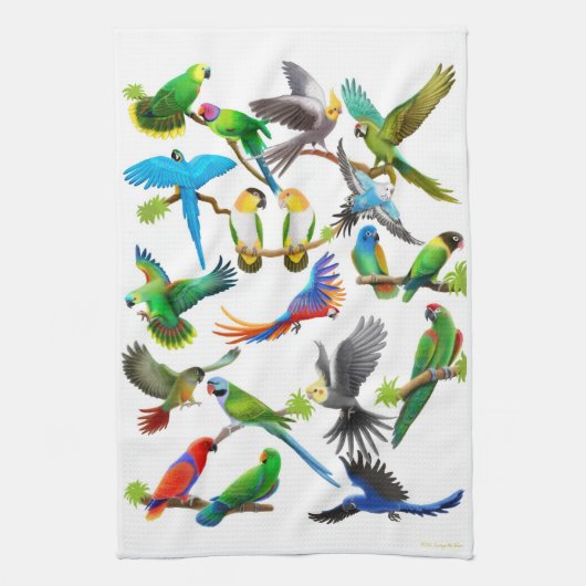 Ik hou van Parrots Kitchen Towel Theedoek (Verticaal)