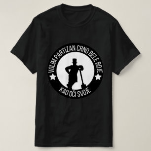 Ik hou van Partizan in zwart-wit T-shirt