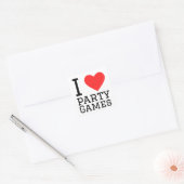 Ik hou van partygames vierkante sticker (Envelop)