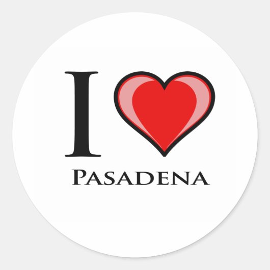 Ik hou van Pasadena Ronde Sticker (Voorkant)