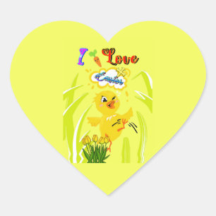 Ik hou van Pasen Hart Sticker