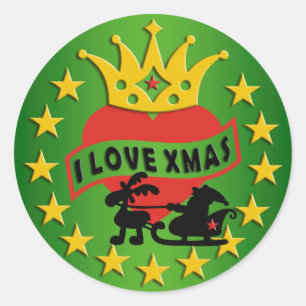 Ik hou van Pasen + je achtergrond Ronde Sticker