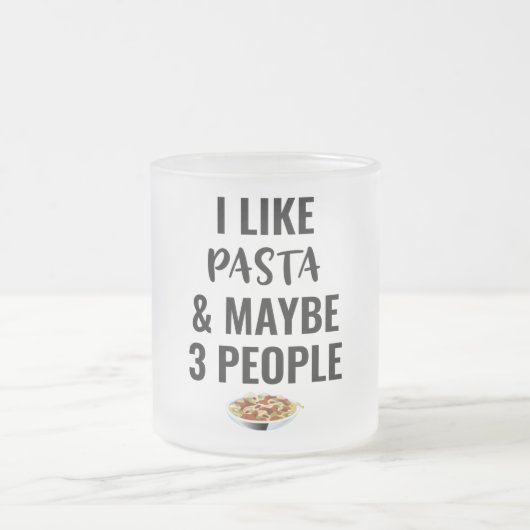 Ik hou van pasta en misschien 3 mensen matglas koffiemok (Center)