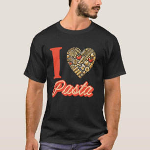 Ik hou van pasta hartvormige noedel t-shirt