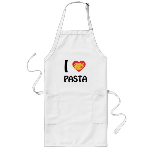 Ik hou van Pasta Lang Schort (Voorkant)