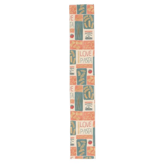 Ik hou van pasta lange tafelloper (Voorkant)