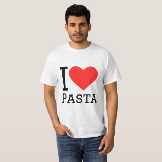 Ik hou van pasta t-shirt (Voorkant volledig)