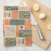 Ik hou van pasta theedoek (Quarter Fold)