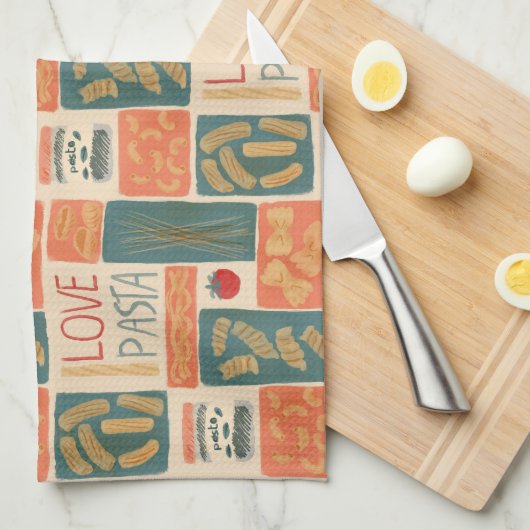 Ik hou van pasta theedoek (Quarter Fold)