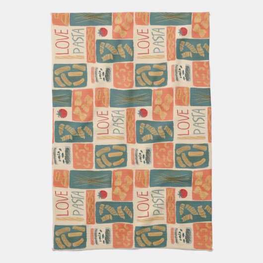 Ik hou van pasta theedoek (Verticaal)