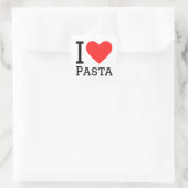 Ik hou van pasta vierkante sticker (Tas)