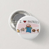 Ik hou van Pastries Ronde Button 3,2 Cm (Voorkant /achterkant)
