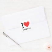 Ik hou van Patricia Vierkante Sticker (Envelop)