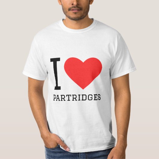 Ik hou van patrijzen t-shirt (Voorkant)