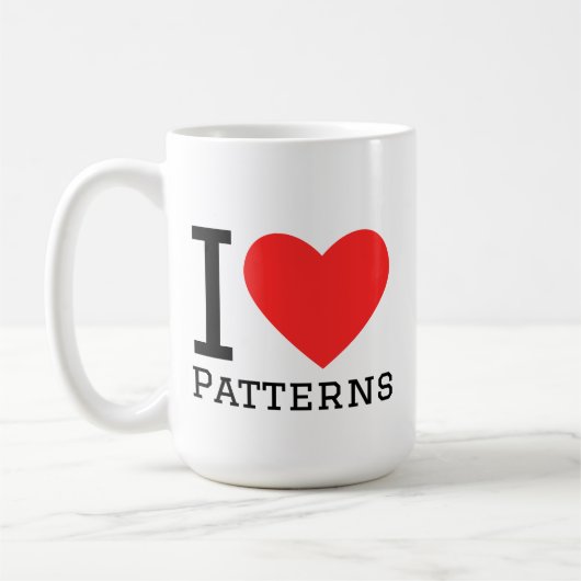 Ik hou van patronen koffiemok (Links)