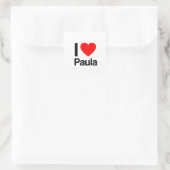 ik hou van paula vierkante sticker (Tas)