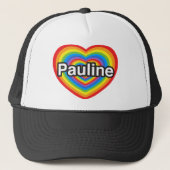 Ik hou van Pauline. Ik hou van je Pauline. Hart Trucker Pet (Voorkant)