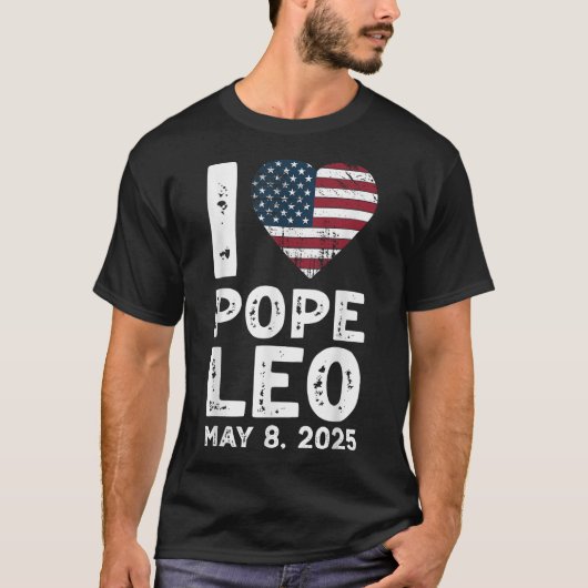Ik hou van paus Leo T-shirt (Voorkant)