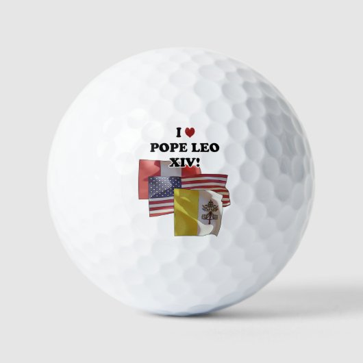 Ik hou van paus Leo XIV! (Versie II) Golfballen (Voorkant)