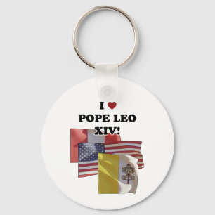 Ik hou van paus Leo XIV! (Versie II) Sleutelhanger