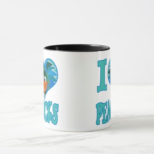 Ik hou van pauwen mok (Midden)