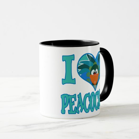 Ik hou van pauwen mok (Voorkant rechts)