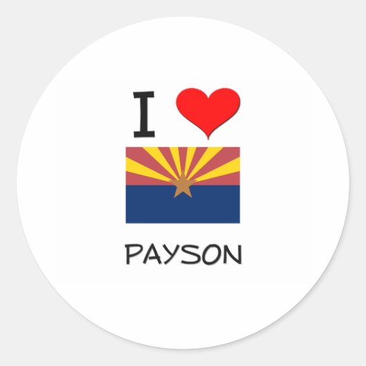 Ik hou van PAYSON Arizona Ronde Sticker (Voorkant)