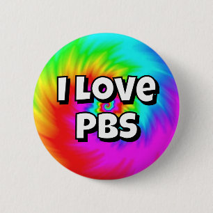 Ik hou van PBS (Je kan de woorden veranderen) Ronde Button 5,7 Cm