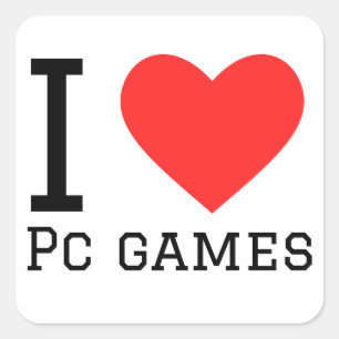 Ik hou van pc-games vierkante sticker