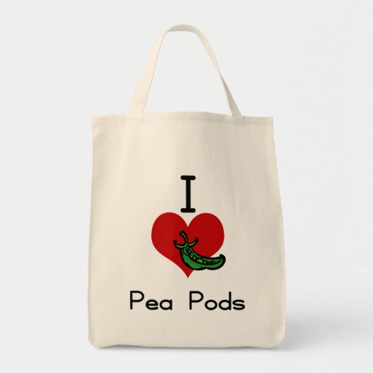 Ik hou van pea peul tote bag (Voorkant)