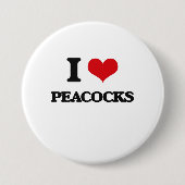 Ik hou van Peacocks Ronde Button 7,6 Cm (Voorkant)