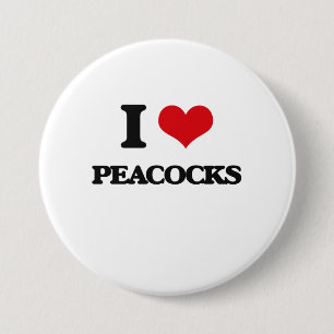 Ik hou van Peacocks Ronde Button 7,6 Cm