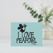 Ik hou van Peafowl silhouet Briefkaart (Staand voorkant)