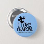 Ik hou van Peafowl silhouet Ronde Button 5,7 Cm (Voorkant /achterkant)