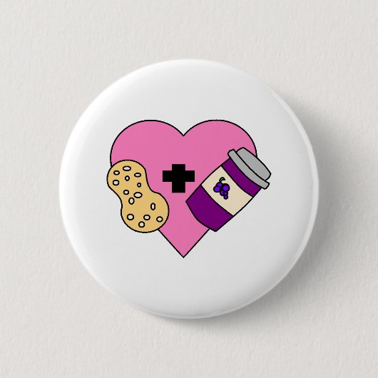 Ik hou van Peanut Butter en Jelly Ronde Button 5,7 Cm (Voorkant)