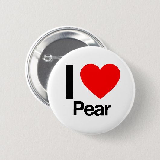 ik hou van pear ronde button 5,7 cm (Voorkant /achterkant)