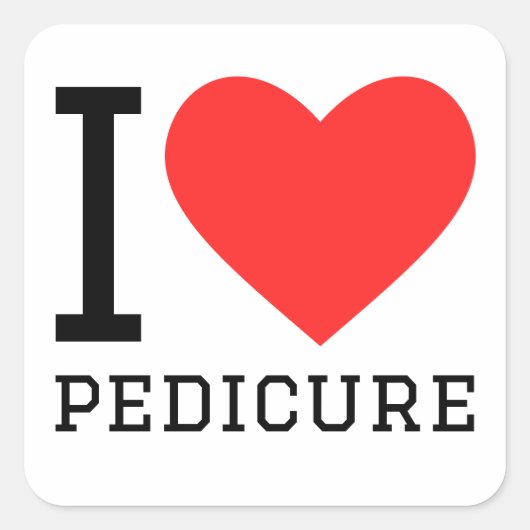 Ik hou van pedicure vierkante sticker (Voorkant)